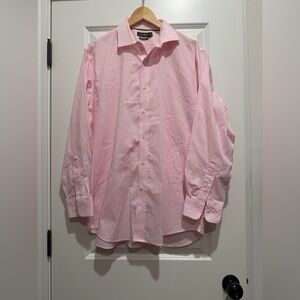 LAUREN Ralph Lauren Pink Men’s Button Up Dress Shirt Slim Fit Neck 17.5